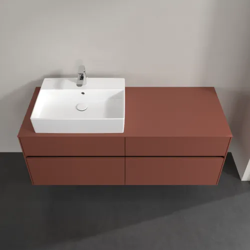 VILLEROY BOCH Toaletní skříňka Collaro, s osvětlením, 4 výsuvy, 1400 x 548 x 500 mm, Vínově červená / Vínově červená #C132B0AH, obrázek 4