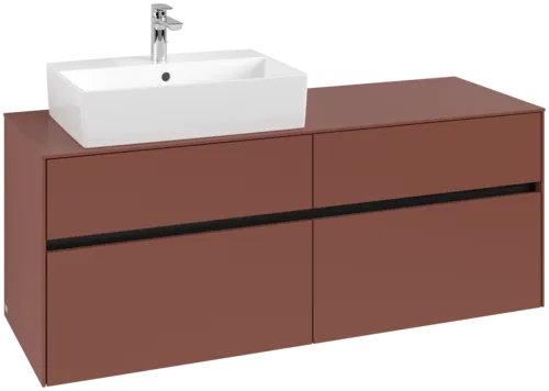 VILLEROY BOCH Toaletní skříňka Collaro, s osvětlením, 4 výsuvy, 1400 x 548 x 500 mm, Vínově červená / Vínově červená #C132B0AH