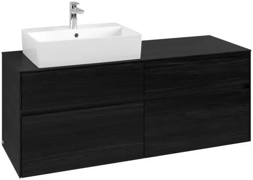 VILLEROY BOCH Toaletní skříňka Collaro, s osvětlením, 4 výsuvy, 1400 x 548 x 500 mm, černý dub / černý dub #C132B0AB