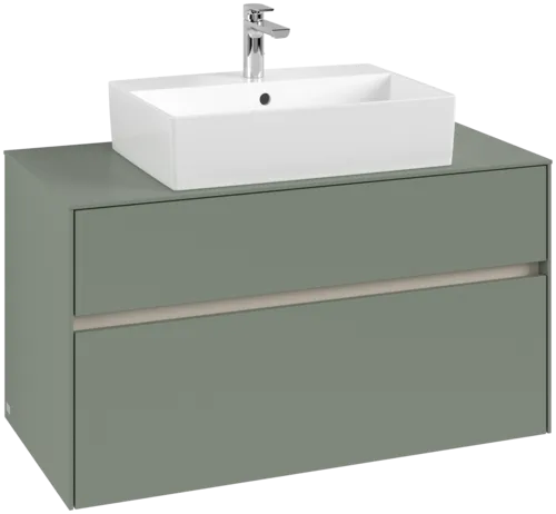 VILLEROY BOCH Collaro toaletní skříňka, s osvětlením, 2 výsuvy, 1000 x 548 x 500 mm, Soft Green / Soft Green #C125B0AF