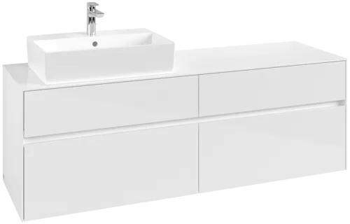 VILLEROY BOCH Toaletní skříňka Collaro, 4 výsuvy, 1600 x 548 x 500 mm, lesklá bílá / lesklá bílá #C13500DH