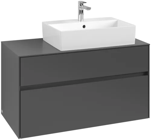 VILLEROY BOCH Collaro toaletní skříňka, s osvětlením, 2 výsuvy, 1000 x 548 x 500 mm, Grafit / Grafit #C127B0VR