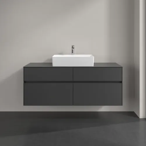 VILLEROY BOCH Toaletní skříňka Collaro, 4 výsuvy, 1400 x 548 x 500 mm, grafitová / grafitová #C13100VR, obrázek 3