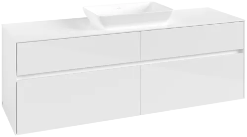 VILLEROY BOCH Toaletní skříňka Collaro, 4 výsuvy, 1600 x 548 x 500 mm, lesklá bílá / lesklá bílá #C12000DH