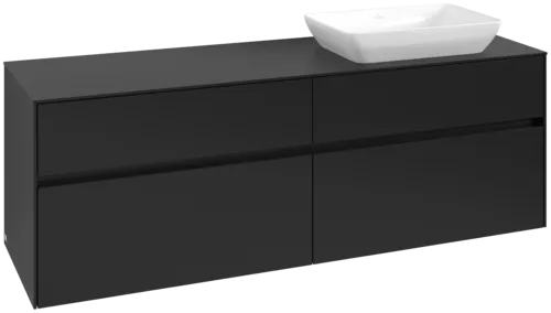VILLEROY BOCH Toaletní skříňka Collaro, s osvětlením, 4 výsuvy, 1600 x 548 x 500 mm, Volcano Black / Volcano Black #C122B0VL