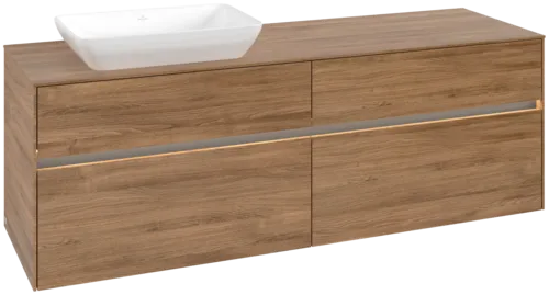 VILLEROY BOCH Toaletní skříňka Collaro, s osvětlením, 4 výsuvy, 1600 x 548 x 500 mm, dub Kansas / dub Kansas #C121B0RH