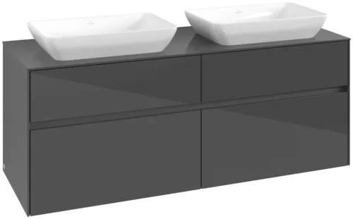 VILLEROY BOCH Toaletní skříňka Collaro, 4 výsuvy, 1400 x 548 x 500 mm, lesklá šedá / lesklá šedá #C11900FP
