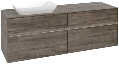 VILLEROY BOCH Toaletní skříňka Collaro, s osvětlením, 4 výsuvy, 1600 x 548 x 500 mm, Kamenný dub / Kamenný dub #C121B0RK