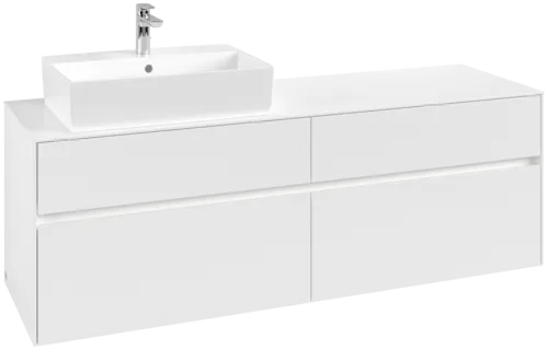 VILLEROY BOCH Toaletní skříňka Collaro, s osvětlením, 4 výsuvy, 1600 x 548 x 500 mm, bílá matná / bílá matná #C135B0MS