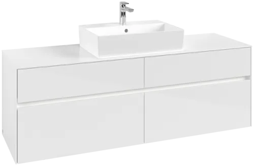 VILLEROY BOCH Toaletní skříňka Collaro, s osvětlením, 4 výsuvy, 1600 x 548 x 500 mm, lesklá bílá / lesklá bílá #C134B0DH
