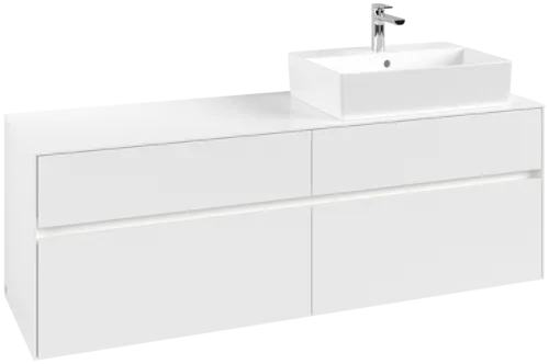 VILLEROY BOCH Toaletní skříňka Collaro, s osvětlením, 4 výsuvy, 1600 x 548 x 500 mm, bílá matná / bílá matná #C136B0MS