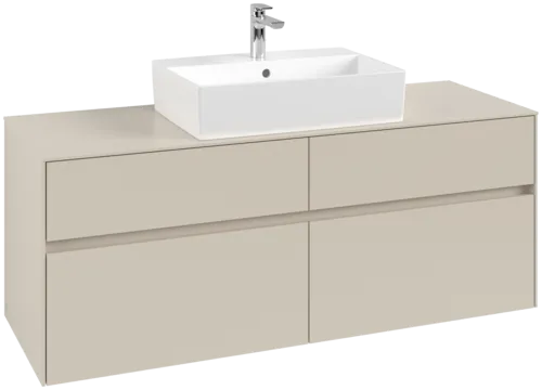 VILLEROY BOCH Toaletní skříňka Collaro, s osvětlením, 4 výsuvy, 1400 x 548 x 500 mm, Cashmere Grey / Cashmere Grey #C131B0VN