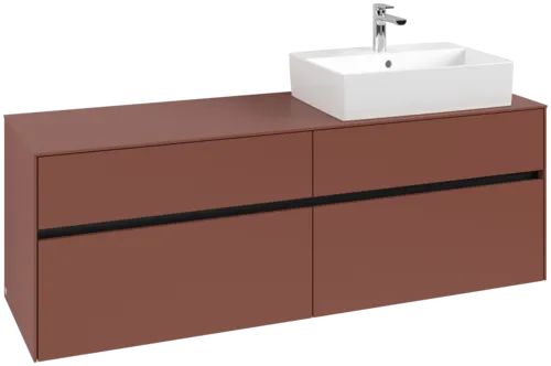 VILLEROY BOCH Toaletní skříňka Collaro, 4 výsuvy, 1600 x 548 x 500 mm, Vínově červená / Vínově červená #C13600AH