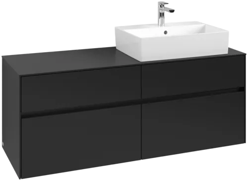 VILLEROY BOCH Toaletní skříňka Collaro, 4 výsuvy, 1400 x 548 x 500 mm, Volcano Black / Volcano Black #C13300VL