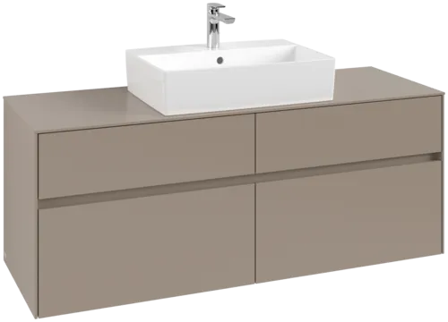 VILLEROY BOCH Toaletní skříňka Collaro, s osvětlením, 4 výsuvy, 1400 x 548 x 500 mm, taupe / taupe #C131B0VM