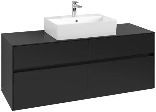 VILLEROY BOCH Toaletní skříňka Collaro, s osvětlením, 4 výsuvy, 1400 x 548 x 500 mm, Volcano Black / Volcano Black #C131B0VL