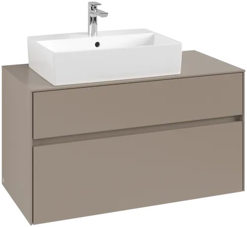 VILLEROY BOCH Toaletní skříňka Collaro, s osvětlením, 2 výsuvy, 1000 x 548 x 500 mm, taupe / taupe #C126B0VM