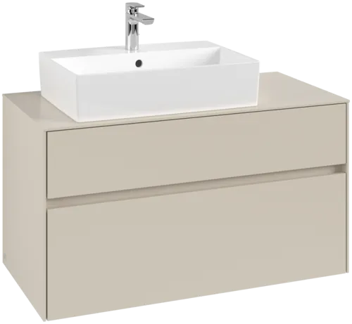 VILLEROY BOCH Toaletní skříňka Collaro, s osvětlením, 2 výsuvy, 1000 x 548 x 500 mm, Cashmere Grey / Cashmere Grey #C126B0VN