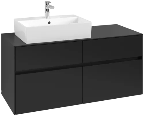 VILLEROY BOCH Toaletní skříňka Collaro, 4 výsuvy, 1200 x 548 x 500 mm, Volcano Black / Volcano Black #C12900VL