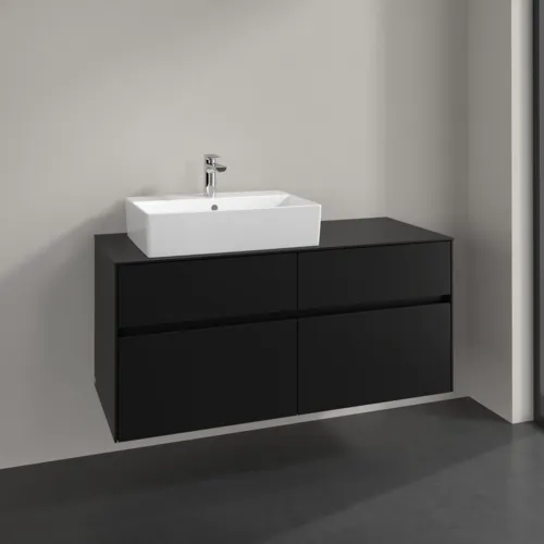 VILLEROY BOCH Toaletní skříňka Collaro, 4 výsuvy, 1200 x 548 x 500 mm, Volcano Black / Volcano Black #C12900VL, obrázek 2
