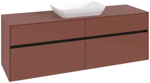 VILLEROY BOCH Toaletní skříňka Collaro, 4 výsuvy, 1600 x 548 x 500 mm, Vínově červená / Vínově červená #C12000AH