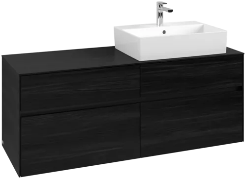 VILLEROY BOCH Toaletní skříňka Collaro, s osvětlením, 4 výsuvy, 1400 x 548 x 500 mm, černý dub / černý dub #C133B0AB