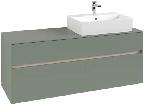 VILLEROY BOCH Toaletní skříňka Collaro, s osvětlením, 4 výsuvy, 1400 x 548 x 500 mm, Soft Green / Soft Green #C133B0AF