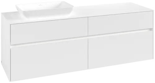 VILLEROY BOCH Toaletní skříňka Collaro, s osvětlením, 4 výsuvy, 1600 x 548 x 500 mm, bílá matná / bílá matná #C121B0MS