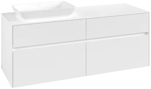 VILLEROY BOCH Toaletní skříňka Collaro, s osvětlením, 4 výsuvy, 1400 x 548 x 500 mm, bílá matná / bílá matná #C117B0MS