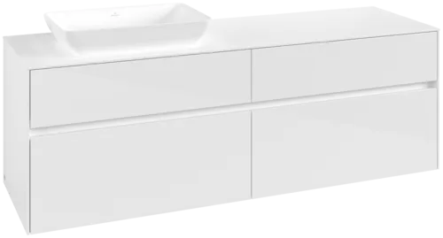 VILLEROY BOCH Toaletní skříňka Collaro, 4 výsuvy, 1600 x 548 x 500 mm, lesklá bílá / lesklá bílá #C12100DH