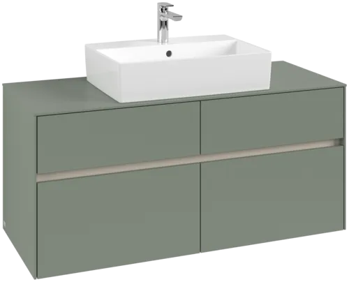 VILLEROY BOCH Toaletní skříňka Collaro, s osvětlením, 4 výsuvy, 1200 x 548 x 500 mm, Soft Green / Soft Green #C128B0AF