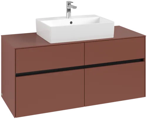 VILLEROY BOCH Toaletní skříňka Collaro, s osvětlením, 4 výsuvy, 1200 x 548 x 500 mm, Vínově červená / Vínově červená #C128B0AH