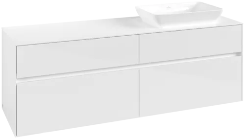 VILLEROY BOCH Toaletní skříňka Collaro, 4 výsuvy, 1600 x 548 x 500 mm, lesklá bílá / lesklá bílá #C12200DH