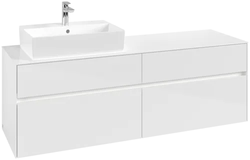 VILLEROY BOCH Toaletní skříňka Collaro, s osvětlením, 4 výsuvy, 1600 x 548 x 500 mm, lesklá bílá / lesklá bílá #C135B0DH