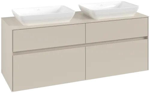 VILLEROY BOCH Toaletní skříňka Collaro, s osvětlením, 4 výsuvy, 1400 x 548 x 500 mm, Cashmere Grey / Cashmere Grey #C119B0VN