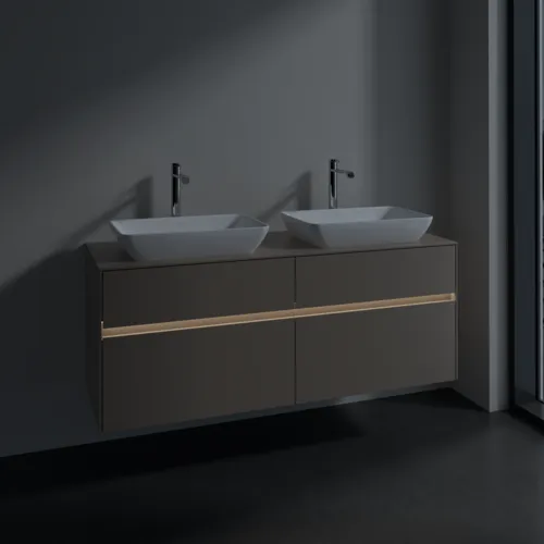 VILLEROY BOCH Toaletní skříňka Collaro, s osvětlením, 4 výsuvy, 1400 x 548 x 500 mm, taupe / taupe #C119B0VM, obrázek 5
