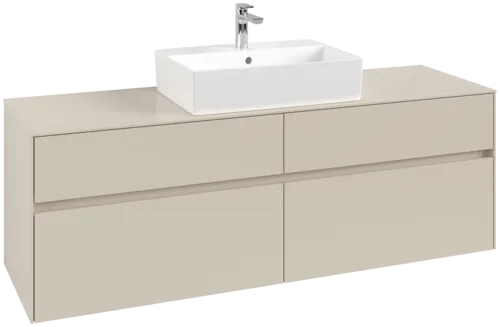 VILLEROY BOCH Toaletní skříňka Collaro, 4 výsuvy, 1600 x 548 x 500 mm, Cashmere Grey / Cashmere Grey #C13400VN