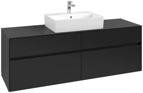 VILLEROY BOCH Toaletní skříňka Collaro, 4 výsuvy, 1600 x 548 x 500 mm, Volcano Black / Volcano Black #C13400VL