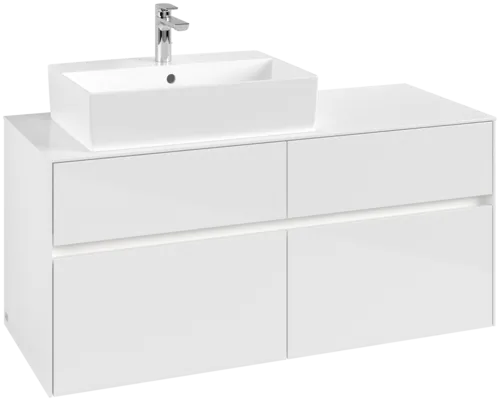 VILLEROY BOCH Collaro toaletní skříňka, s osvětlením, 4 výsuvy, 1200 x 548 x 500 mm, lesklá bílá / lesklá bílá #C129B0DH
