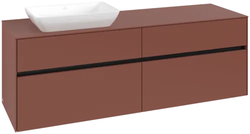 VILLEROY BOCH Toaletní skříňka Collaro, 4 výsuvy, 1600 x 548 x 500 mm, Vínově červená / Vínově červená #C12100AH