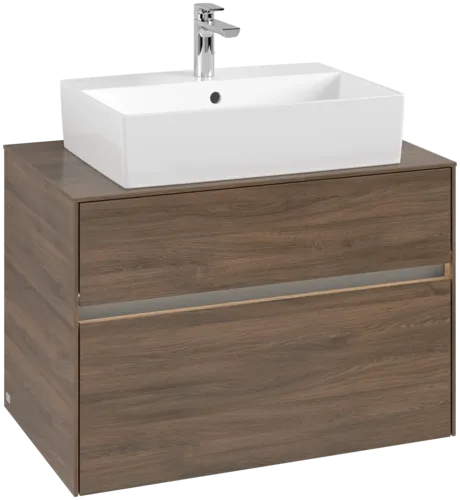 VILLEROY BOCH Toaletní skříňka Collaro, s osvětlením, 2 výsuvy, 800 x 548 x 500 mm / Arizona Oak #C124B0VH