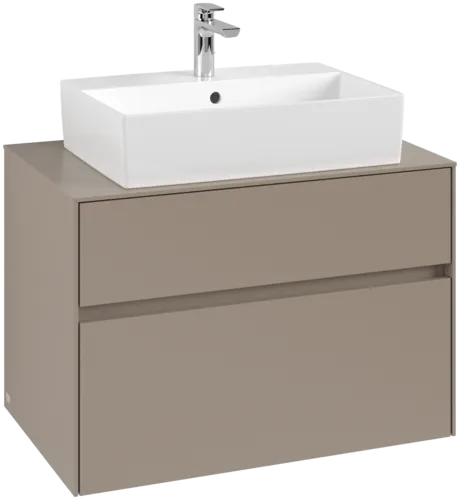 VILLEROY BOCH Toaletní skříňka Collaro, s osvětlením, 2 výsuvy, 800 x 548 x 500 mm, taupe / taupe #C124B0VM