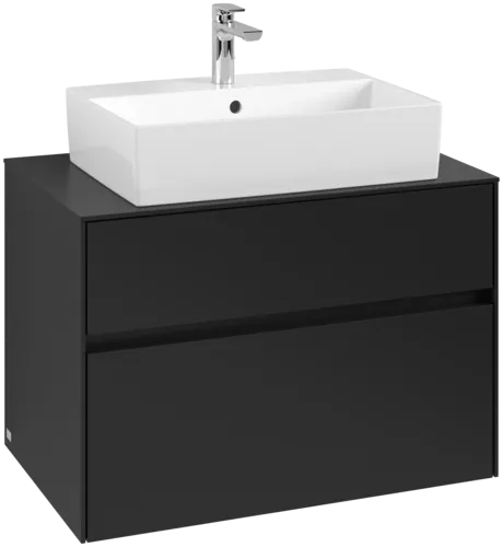 VILLEROY BOCH Toaletní skříňka Collaro, s osvětlením, 2 výsuvy, 800 x 548 x 500 mm, Volcano Black / Volcano Black #C124B0VL