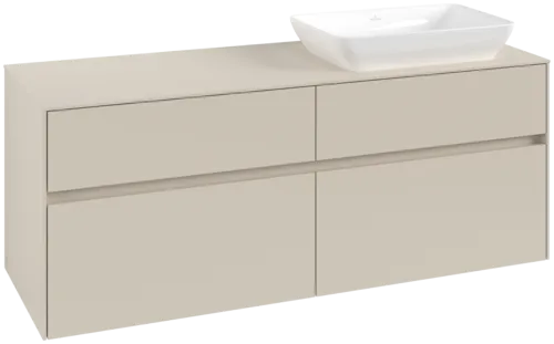 VILLEROY BOCH Toaletní skříňka Collaro, s osvětlením, 4 výsuvy, 1400 x 548 x 500 mm, Cashmere Grey / Cashmere Grey #C118B0VN