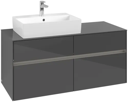 VILLEROY BOCH Collaro toaletní skříňka, s osvětlením, 4 výsuvy, 1200 x 548 x 500 mm, lesklá šedá / lesklá šedá #C129B0FP