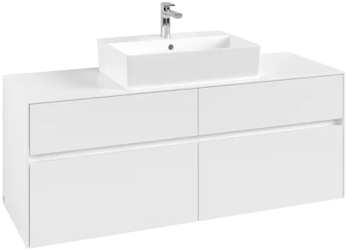 VILLEROY BOCH Toaletní skříňka Collaro, 4 výsuvy, 1400 x 548 x 500 mm, bílá matná / bílá matná #C13100MS