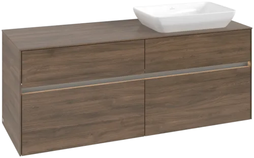 VILLEROY BOCH Toaletní skříňka Collaro, s osvětlením, 4 výsuvy, 1400 x 548 x 500 mm, Arizona Oak / Arizona Oak #C118B0VH
