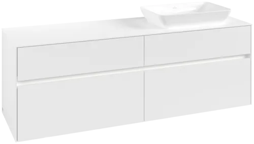 VILLEROY BOCH Toaletní skříňka Collaro, s osvětlením, 4 výsuvy, 1600 x 548 x 500 mm, bílá matná / bílá matná #C122B0MS