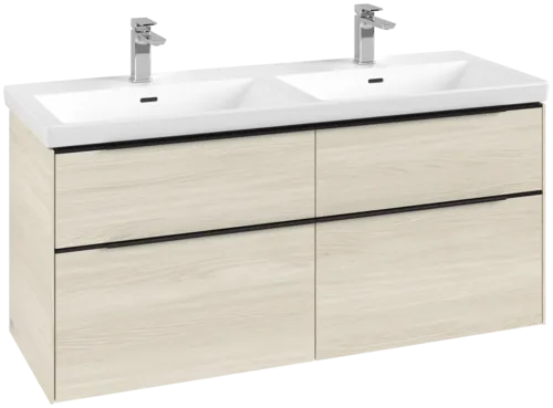 VILLEROY BOCH Subway 3.0 Vanity unit, s osvětlením, 4 výsuvy, 1272 x 576 x 478 mm, bílý dub #C568L1AA