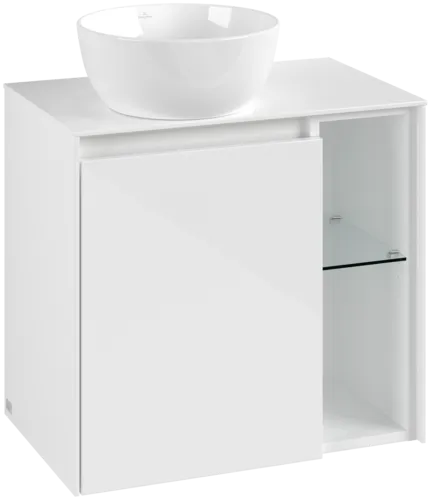 VILLEROY BOCH Toaletní skříňka Collaro, s osvětlením, 1 dvířka, 600 x 548 x 380 mm, lesklá bílá / lesklá bílá #C152B0DH